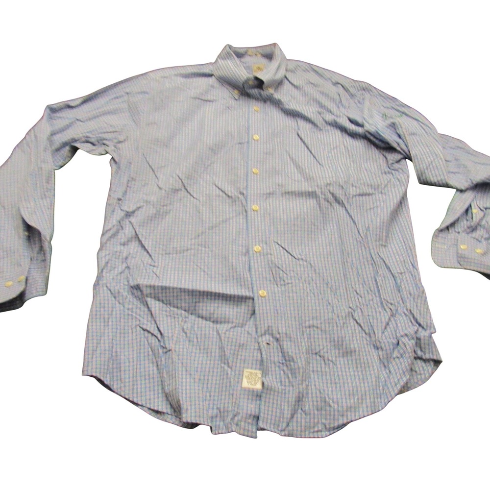 Peter Millar Nanoluxe Easycare Plaid Shirt Mens Large Blue Titleist Logo Golf